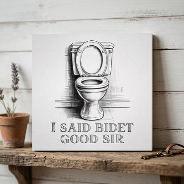 I Said Bidet Good Sir Sign - Humorous Bathroom Decor
